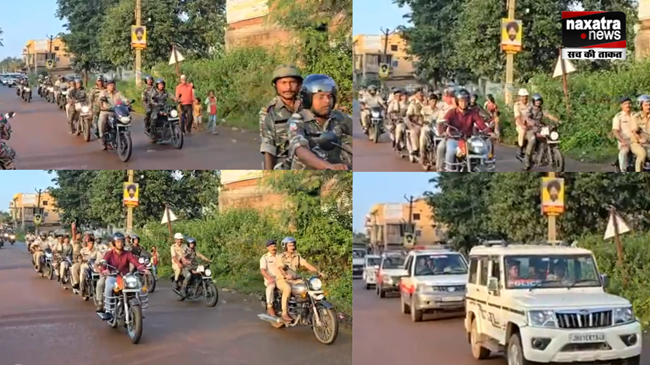 शांतिपूर्ण दुर्गा पूजा मनाने को लेकर सुरक्षा के विशेष इंतजाम, ग्रामीण इलाकों में एसपी ने निकाला फ्लैग मार्च