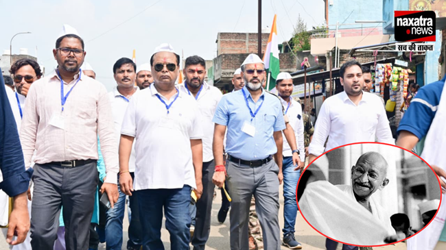 महात्मा गांधी के गिरिडीह आगमन के 100 वर्ष पूरे होने पर मिर्जापुर में पदयात्रा की शुरूआत