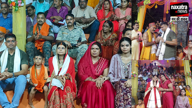 बलबड्डा सूर्य सरोवर तालाब में गंगा आरती का भव्य आयोजन, परिवार संग शामिल हुए SDPO चंद्रशेखर आजाद