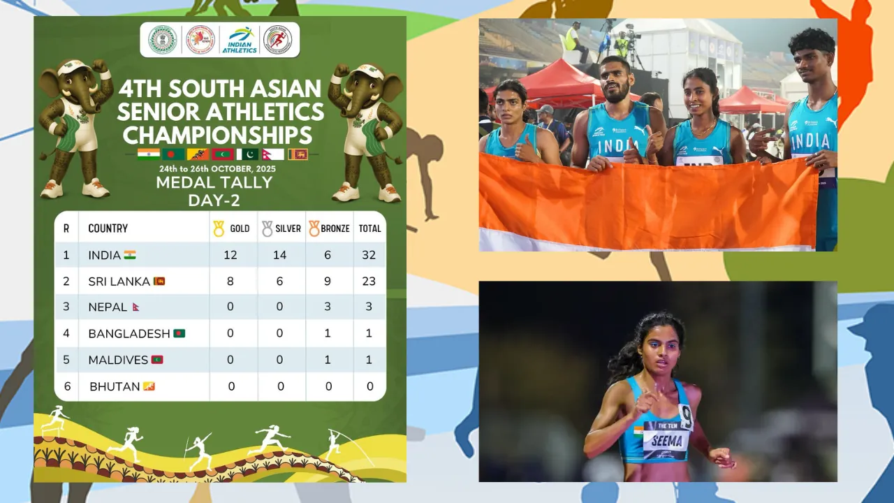 भारत ने मचाया धमाल! साउथ एशियन एथलेटिक्स में 32 पदक अब तक झोली में