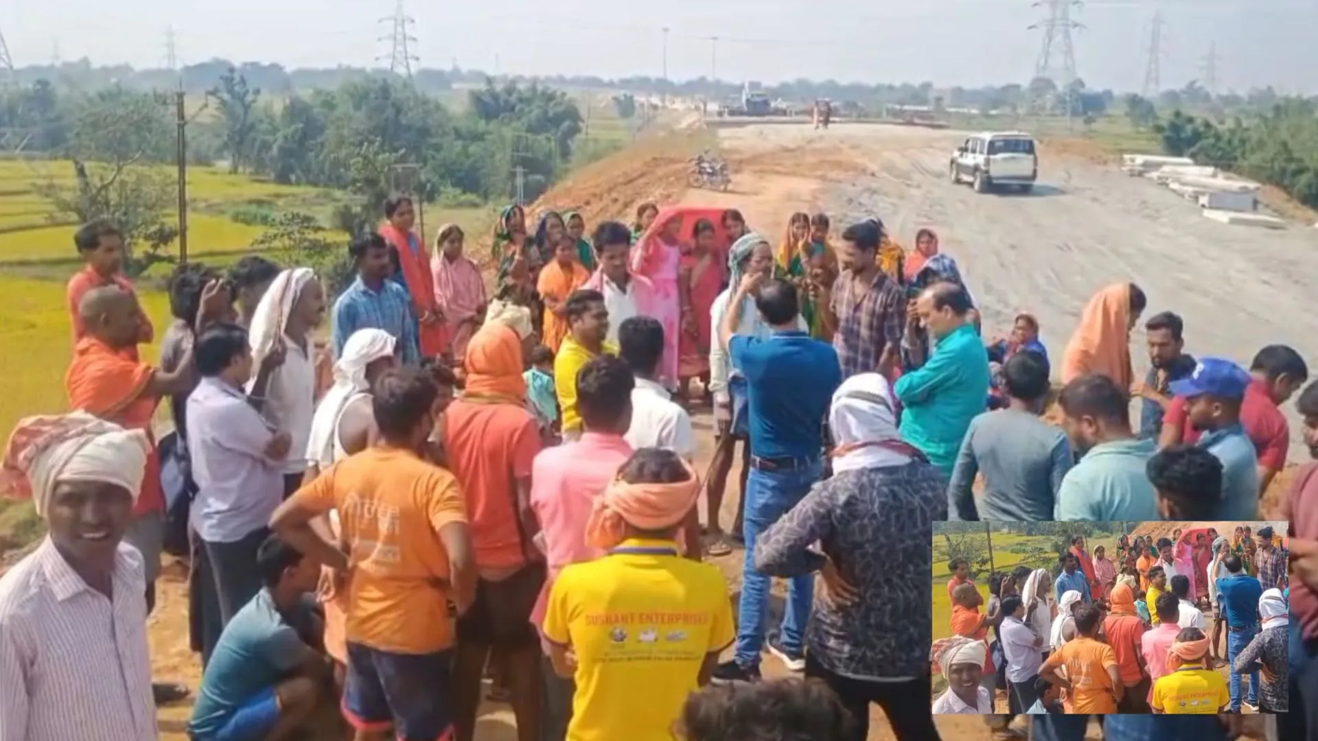 गोला में एक्सप्रेस हाईवे सड़क निर्माण, रायपुरा के ग्रामीण कर रहे बाइपास की मांग