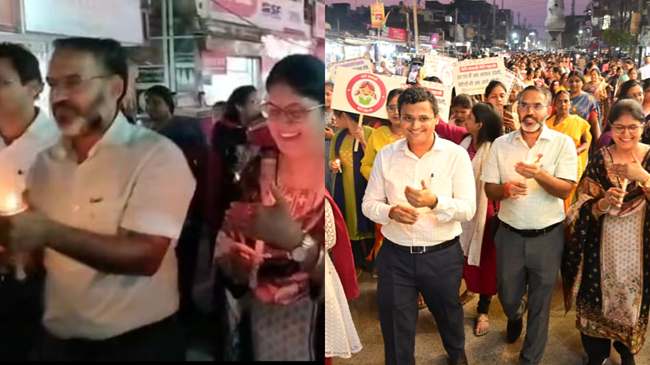 अंतराष्ट्रीय बालिका दिवस पर समाज कल्याण विभाग ने निकाला कैंडल मार्च, डीसी हुए शामिल