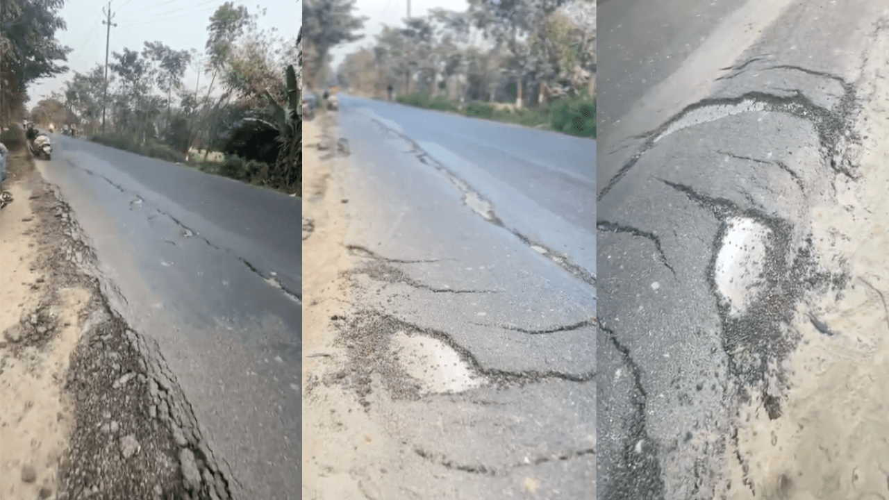 समस्तीपुर के शिवाजीनगर की सड़क चढ़ी भ्रष्टाचार की भेंट, निर्माण के महज 15 दिनों में ही तोड़ रही दम